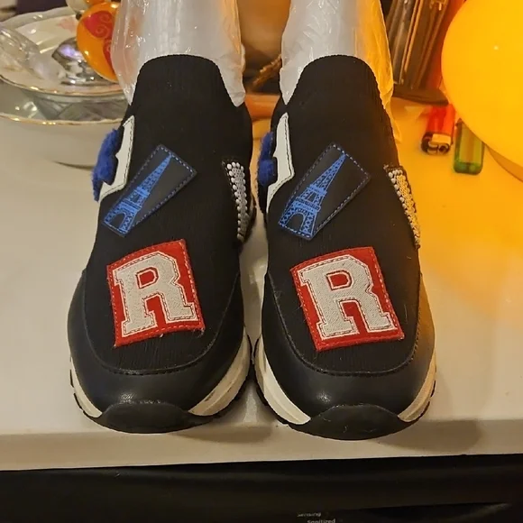 Karl Lagerfeld Black and Blue Sneakers - Picture 1 of 7